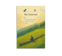 ZlXXYZ Wall Art for Modern Family Office Decor Canvas Posters - Inspiration No Internet Nature Tips 08x12inch(20x30cm) Unframe-style