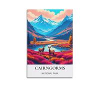 ZlXXYZ Wall Art for Modern Family Office Decor Canvas Posters - Landscape Retro Travel Cairngorms National Park Scene 12x18inch(30x45cm) Unframe-style
