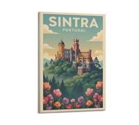 ZlXXYZ Wall Art for Modern Family Office Decor Canvas Posters - Landscape Retro Travel Poster of Sintra Portugal 20x30inch(50x75cm) Frame-style