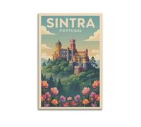 ZlXXYZ Wall Art for Modern Family Office Decor Canvas Posters - Landscape Retro Travel Poster of Sintra Portugal 24x36inch(60x90cm) Unframe-style