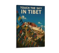 ZlXXYZ Wall Art for Modern Family Office Decor Canvas Posters - Landscape Tibet Potala Palace Touch The Sky Travel 12x18inch(30x45cm) Frame-style