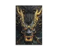 ZlXXYZ Wall Art for Modern Family Office Decor Canvas Posters - Myth Poster Black And Gold Divine Beast Dominant And Mysterious Art Decorative Painting 20x30inch(50x75cm) Unframe-style