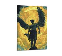ZlXXYZ Wall Art for Modern Family Office Decor Canvas Posters - Myth Poster Golden - Winged Deity Fantasy Stunning Canvas Art 12x18inch(30x45cm) Frame-style