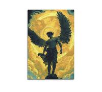 ZlXXYZ Wall Art for Modern Family Office Decor Canvas Posters - Myth Poster Golden - Winged Deity Fantasy Stunning Canvas Art 20x30inch(50x75cm) Unframe-style