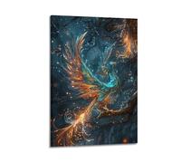 ZlXXYZ Wall Art for Modern Family Office Decor Canvas Posters - Myth Poster Phoenix Is Colorful Dreamy And Sacred Art Decorative Painting 16x24inch(40x60cm) Frame-style