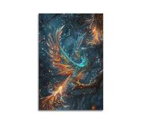 ZlXXYZ Wall Art for Modern Family Office Decor Canvas Posters - Myth Poster Phoenix Is Colorful Dreamy And Sacred Art Decorative Painting 24x36inch(60x90cm) Unframe-style
