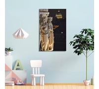 ZlXXYZ Wall Art for Modern Family Office Decor Canvas Posters - Night Architecture Style Rome Sculpture And St. Peter's Basilica 24x36inch(60x90cm) Frame-style