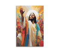 ZlXXYZ Wall Art for Modern Family Office Decor Canvas Posters - Religious Jesus Preaching to Crowd 20x30inch(50x75cm) Unframe-style