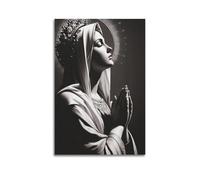 ZlXXYZ Wall Art for Modern Family Office Decor Canvas Posters - Religious Poster Black-Gold Image of Virgin And Solemn Rhythm of Faith 16x24inch(40x60cm) Unframe-style