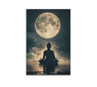 ZlXXYZ Wall Art for Modern Family Office Decor Canvas Posters - Religious Poster Buddha's Moon Realm Image And Peaceful Beauty of Dharma 16x24inch(40x60cm) Unframe-style