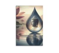 ZlXXYZ Wall Art for Modern Family Office Decor Canvas Posters - Religious Poster Buddha's Water Drop Image And Pure Rhythm of Dharma 20x30inch(50x75cm) Unframe-style