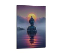 ZlXXYZ Wall Art for Modern Family Office Decor Canvas Posters - Religious Poster Buddha's Water Realm Image And Ethereal Rhythm of Dharma 08x12inch(20x30cm) Frame-style