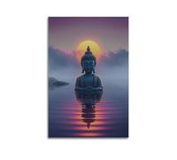 ZlXXYZ Wall Art for Modern Family Office Decor Canvas Posters - Religious Poster Buddha's Water Realm Image And Ethereal Rhythm of Dharma 20x30inch(50x75cm) Unframe-style
