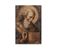 ZlXXYZ Wall Art for Modern Family Office Decor Canvas Posters - Religious Poster Byzantine Holy Image of Saint And Historical Heritage of Faith 12x18inch(30x45cm) Unframe-style