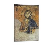 ZlXXYZ Wall Art for Modern Family Office Decor Canvas Posters - Religious Poster Byzantine Mosaic Holy Image of Jesus And Historical Faith Heritage 12x18inch(30x45cm) Frame-style