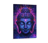 ZlXXYZ Wall Art for Modern Family Office Decor Canvas Posters - Religious Poster Colorful Sacred Visage of Buddha 08x12inch(20x30cm) Frame-style