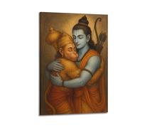 ZlXXYZ Wall Art for Modern Family Office Decor Canvas Posters - Religious Poster Divine Figures in Embrace Shows Mythical Bond Art Decor 24x36inch(60x90cm) Frame-style