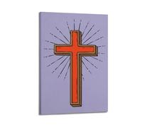 ZlXXYZ Wall Art for Modern Family Office Decor Canvas Posters - Religious Poster Faith Radiance of The Cross 16x24inch(40x60cm) Frame-style