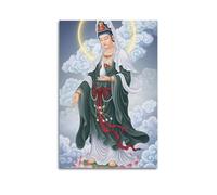 ZlXXYZ Wall Art for Modern Family Office Decor Canvas Posters - Religious Poster Guanyin Bodhisattva's Vase Posture And Compassionate Radiance of Dharma 16x24inch(40x60cm) Unframe-style