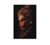 ZlXXYZ Wall Art for Modern Family Office Decor Canvas Posters - Religious Poster Hindu Hanuman Image Has A Sense of Power 12x18inch(30x45cm) Unframe-style
