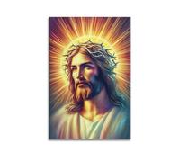 ZlXXYZ Wall Art for Modern Family Office Decor Canvas Posters - Religious Poster Jesus' Colorful Crown of Thorns Image And Redemptive Radiance of Faith 24x36inch(60x90cm) Unframe-style