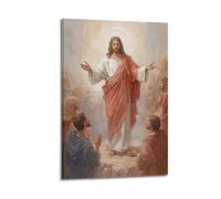 ZlXXYZ Wall Art for Modern Family Office Decor Canvas Posters - Religious Poster Jesus Preaching Is Inspirational Art Decorative Painting 16x24inch(40x60cm) Frame-style