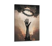 ZlXXYZ Wall Art for Modern Family Office Decor Canvas Posters - Religious Poster Realm of Crown of Thorns And Redemptive Thought of Faith 12x18inch(30x45cm) Frame-style
