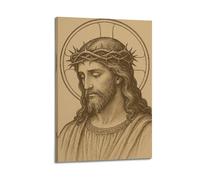 ZlXXYZ Wall Art for Modern Family Office Decor Canvas Posters - Religious Poster The Devout Depiction Beauty of Sketch Jesus with Crown of Thorns 24x36inch(60x90cm) Frame-style