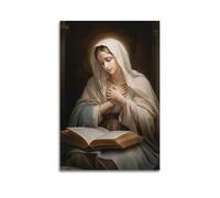 ZlXXYZ Wall Art for Modern Family Office Decor Canvas Posters - Religious Poster The Devout Thought of The Virgin Reading Scripture 20x30inch(50x75cm) Unframe-style