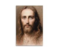 ZlXXYZ Wall Art for Modern Family Office Decor Canvas Posters - Religious Poster The Faithful Gaze of Realistic Jesus Portrait 16x24inch(40x60cm) Unframe-style