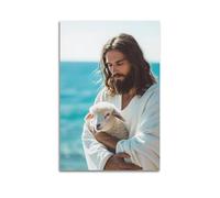 ZlXXYZ Wall Art for Modern Family Office Decor Canvas Posters - Religious Poster The Loving Guardian Radiance of Shepherd Jesus 16x24inch(40x60cm) Unframe-style