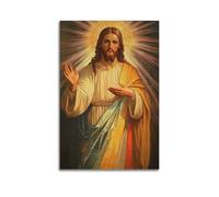 ZlXXYZ Wall Art for Modern Family Office Decor Canvas Posters - Religious Poster The Redemptive Hand Blessing of Jesus with Holy Radiance 16x24inch(40x60cm) Unframe-style