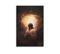 ZlXXYZ Wall Art for Modern Family Office Decor Canvas Posters - Religious Poster The Spiritual Enlightenment Realm of Jesus with Holy Light 24x36inch(60x90cm) Unframe-style