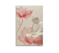 ZlXXYZ Wall Art for Modern Family Office Decor Canvas Posters - Religious Poster The Zen Purity Rhythm of Buddha with Lotus 08x12inch(20x30cm) Unframe-style
