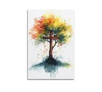 ZlXXYZ Wall Art for Modern Family Office Decor Canvas Posters - Religious Poster Tree-Shadow Image of Cross And Life Root of Faith 24x36inch(60x90cm) Unframe-style