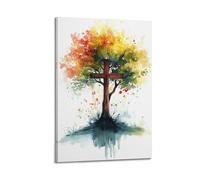 ZlXXYZ Wall Art for Modern Family Office Decor Canvas Posters - Religious Poster Tree-Shadow Image of Cross And Life Root of Faith 20x30inch(50x75cm) Frame-style