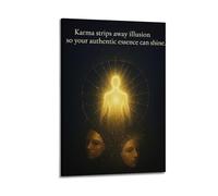 ZlXXYZ Wall Art for Modern Family Office Decor Canvas Posters - Spirit Golden Light Effect Style True Self Awakening Scene 12x18inch(30x45cm) Frame-style