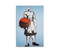 ZlXXYZ Wall Art for Modern Family Office Decor Canvas Posters - Sport And Trend Cartoon Silhouette Style Visual Impact of Basketball Strongman 16x24inch(40x60cm) Unframe-style