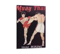 ZlXXYZ Wall Art for Modern Family Office Decor Canvas Posters - Sports Muay Thai Competition Promotional 24x36inch(60x90cm) Frame-style