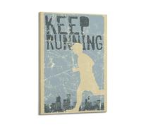 ZlXXYZ Wall Art for Modern Family Office Decor Canvas Posters - Sports Retro Urban Running Motivation 16x24inch(40x60cm) Frame-style