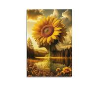 ZlXXYZ Wall Art for Modern Family Office Decor Canvas Posters - Surreal Natural Metaphor of Sunflower Goddess 20x30inch(50x75cm) Unframe-style