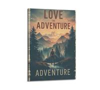 ZlXXYZ Wall Art for Modern Family Office Decor Canvas Posters - Travel Retro Style Mountain Adventure 08x12inch(20x30cm) Frame-style