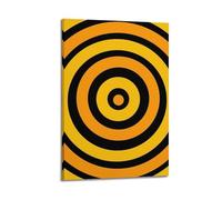 ZLXZPL Abstract Yellow And Black Concentric Circles Pattern Wall Art Canvas Posters Prints for Modern Family Living Room Decor Artwork 08x12inch(20x30cm) Frame-style