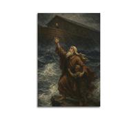 ZLXZPL Creativity Ark Hope in Rainy Flood Waves Wall Art Canvas Posters Prints for Modern Family Living Room Decor Artwork 12x18inch(30x45cm) Unframe