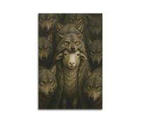 ZLXZPL Fantasy Realistic-style Wolf Sheep Disguise Fable Wall Art Canvas Posters Prints for Modern Family Living Room Decor Artwork 16x24inch(40x60cm) Unframe