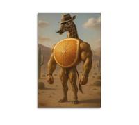 ZLXZPL Fantasy Western Desert Adventure of Orange-muscled Giraffe Wall Art Canvas Posters Prints for Modern Family Living Room Decor Artwork 20x30inch(50x75cm) Unframe
