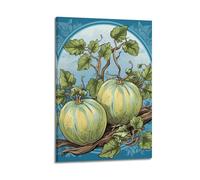 ZLXZPL Food Melon Abundance in Fresh Line Art Wall Art Canvas Posters Prints for Modern Family Living Room Decor Artwork 24x36inch(60x90cm) Frame