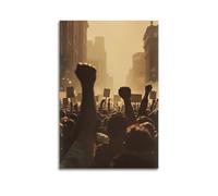 ZLXZPL Humanities Hazy Backlit Urban Rally Crowd Wall Art Canvas Posters Prints for Modern Family Living Room Decor Artwork 20x30inch(50x75cm) Unframe
