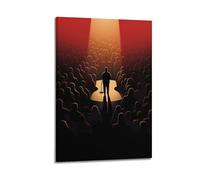 ZLXZPL Music Stage Singer Silhouette Performance Wall Art Canvas Posters Prints for Modern Family Living Room Decor Artwork 08x12inch(20x30cm) Frame-style