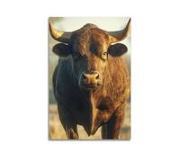 ZLXZPL Office Wall Painting Art Canvas Posters-Animal Poster Dignified Bull In Sunlight Filled With Majesty Decorative Painting 16x24inch(40x60cm) Unframe-style